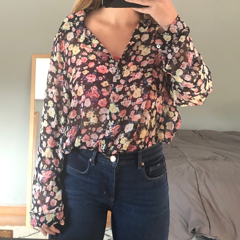 Floral Button down top